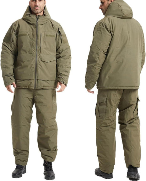 Men's Hunting Suit Winter Fleece Softshell Set – Waterproof Tactical Outdoor 2-Piece