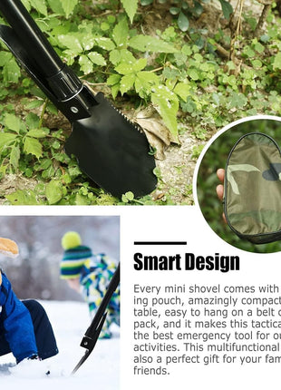 Mini Folding Shovel 420mm – Steel Head Multi-Tool with Pick & Camo Case