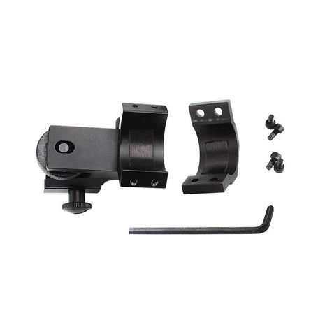 Scope Flashlight Mount 25mm Tube – Adjustable Aluminum Rail Bracket – Black Tactical Accessory for 20mm Rail