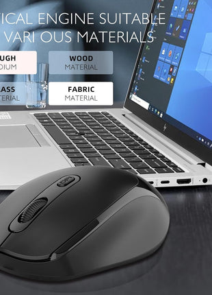 Wireless Rechargeable Mouse – Silent Click – Dual USB & Bluetooth – 1600 DPI