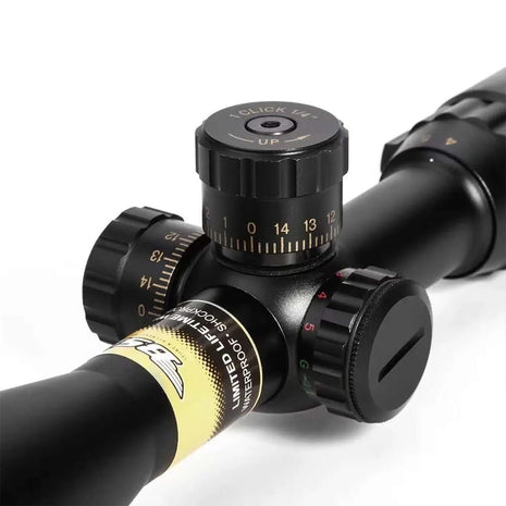 Riflescope 4-16x44 Adjustable Optic Sight Aluminium Body - Illuminated Reticle Black Tactical Scope
