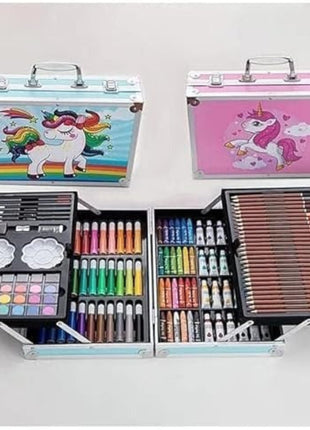 145-Piece Art Set – Unicorn Aluminum Case – Complete Drawing, Painting & Sketching Kit