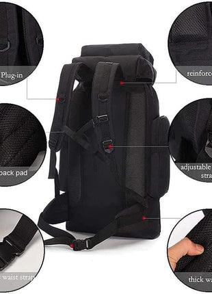 80L Tactical Hiking Backpack – Waterproof 600D Oxford – Desert Camouflage