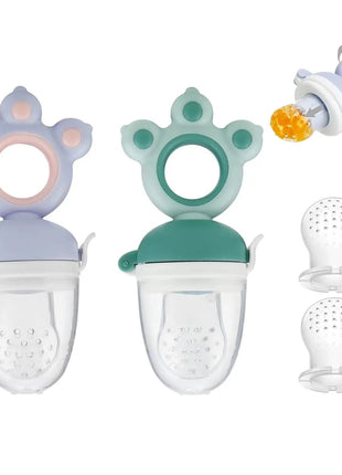 Silicone Baby Fruit Feeder – BPA-Free Fresh Food Teether with Paw Handle