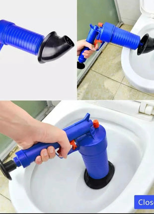 High Pressure Pipe Dredger Drain Unblocker Pump, ABS Body with Rubber Adapters for Toilets, Sinks, Floor Drains & Showers Air Pressure Clog Tool