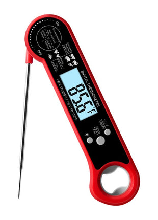 Digital Meat Thermometer with Foldable Stainless Steel Probe – IP67 Waterproof, Backlit LCD, Fast Read