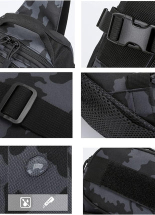 Tactical Chest Sling Bag 18x12x32cm - 900D Nylon - Water-Repellent