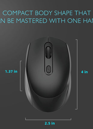 Wireless Rechargeable Mouse – Silent Click – Dual USB & Bluetooth – 1600 DPI