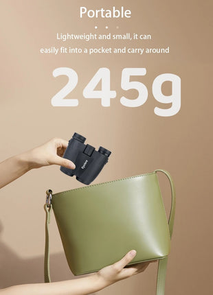 Eyebre Binoculars 10x25 Compact – HD SMC Coated Lens + BAK7 Prism – Lightweight Outdoor Spyglass – Black