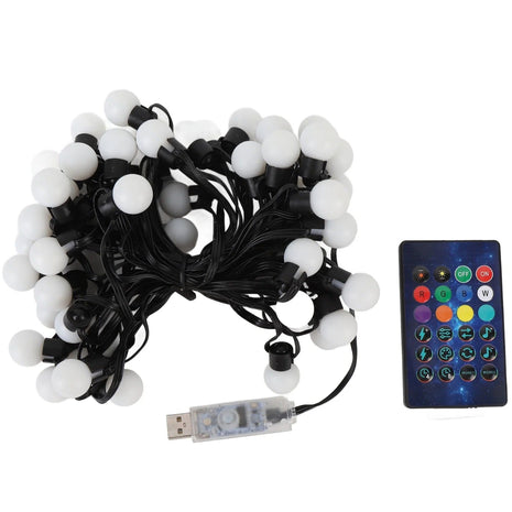 RGB String Lights – USB LED Strip with Remote & App – Multicolor Water resistant PC Globe