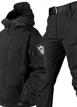 Men’s Hiking Softshell Jacket & Matching Tactical Pants Set – Waterproof Windproof 3‑Layer Polyester Outdoor S-M