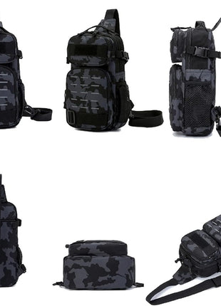 Tactical Chest Sling Bag 18x12x32cm - 900D Nylon - Water-Repellent