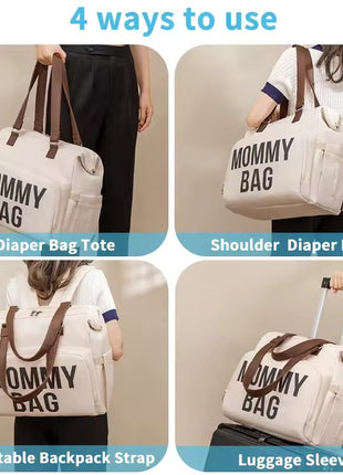 Mommy Diaper Bag 40x17x35cm Waterproof Oxford – 4-in-1 Backpack Tote with Wet/Dry Compartment