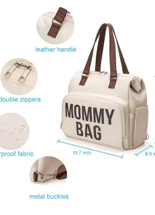 Mommy Diaper Bag 40x17x35cm Waterproof Oxford – 4-in-1 Backpack Tote with Wet/Dry Compartment