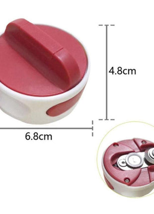 Manual Can Opener with Stainless Steel Cutting Wheel – Compact Handheld Kitchen Tool- Red