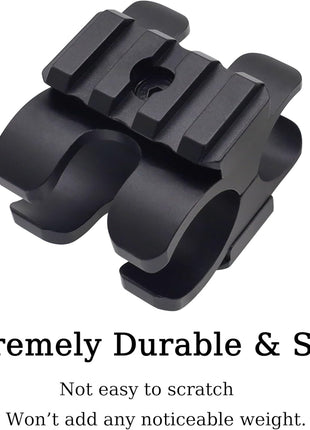 Shotgun Flashlight Barrel Clamp Mount with Detachable Pic‑Rail – CNC Aluminum – Dual Screw – Black