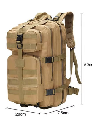 Outdoor Backpack 25 ml Waterproof Polyester 11″W x 19.7″H 4‑Compartment with Rain Cover