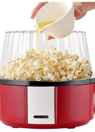 700W Retro Hot Air Popcorn Maker Machine 60g Capacity 220-240V with Measuring Scoop & Non-Slip Base