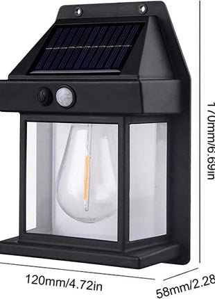 Solar Wall Light 1200mAh Outdoor Lantern with Motion Sensor – 3 Modes, Waterproof ABS Body