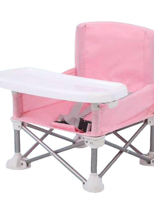 Portable Foldable Baby Chair with Detachable Tray & Safety Belt
