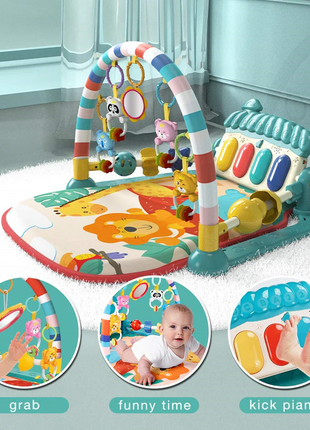 Piano Fitness Rack Baby Play Mat – Multi-Function Blue