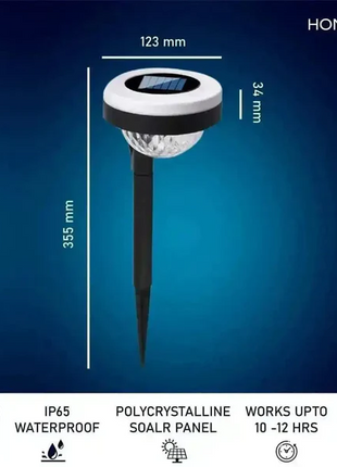 Solar Garden Light with Dusk-to-Dawn Auto On/Off, IP65 Waterproof, 2-in-1 Ground Stake or Wall Mount