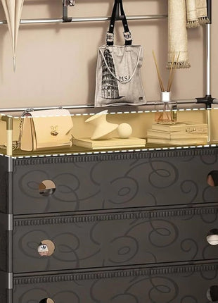 4-Tier Shoe Storage Cabinet with Coat Rack, Removable Shelf Divider, Galvanised Steel Tube & PP Panels