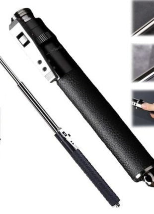 Expandable Baton 58 cm – Compact Aluminium Spring Auto-Extend – Matte Black Retractable Cane with Holster