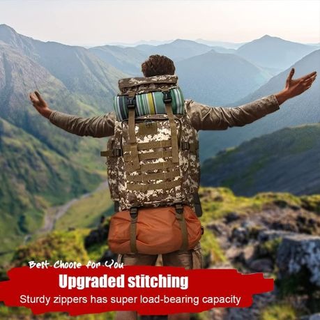 80L Tactical Hiking Backpack – Waterproof 600D Oxford