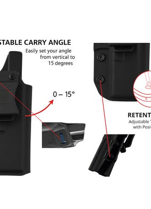 CZ P-07 Concealed Carry Holster Right-Hand ABS with Adjustable 0-15° Cant 1.5" Belt Clip