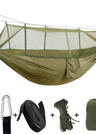 Camping Hammock 290x140cm Nylon with Mosquito Net – Lightweight Foldable Outdoor Hammock