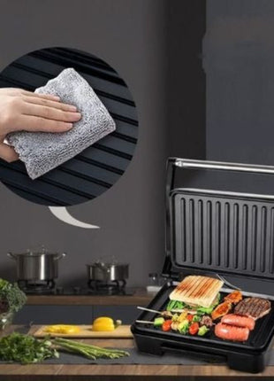 1000W Steak Machine with Non-Stick Plates, 180° Open Grill, EU Plug, Manual and Drip Tray