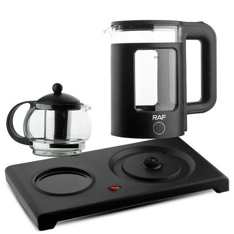 Electric Kettle and Glass Teapot Set, 1.8 L Water Kettle, 0.6 L Tea Pot, 1500W, 360° Base, Auto Shut-Off