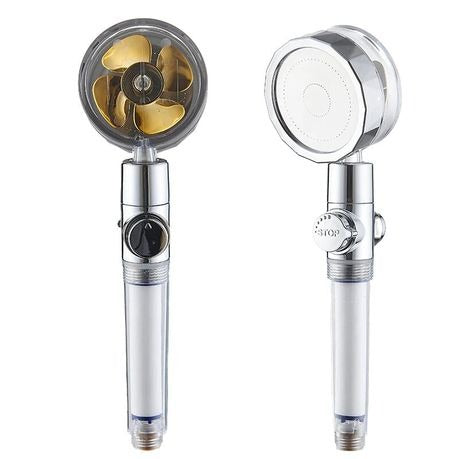 High Pressure Filtered Shower Head with One-Touch Water Stop, Built-In PP Cotton Filter, ABS, Standard 20 mm Connection