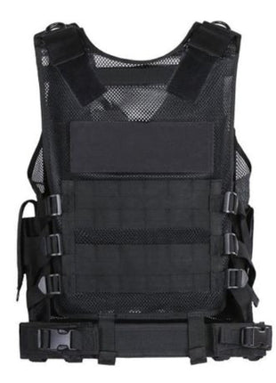 Tactical Vest 600D Nylon Adjustable Fit – MOLLE System, Mesh Padding – Black