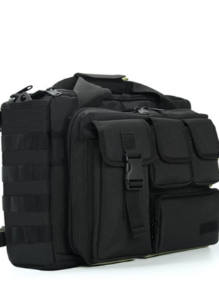 Tactical Laptop Bag 20L 600D Nylon with Padded 15.6" Sleeve Molle Briefcase Messenger Backpack Khaki/Green