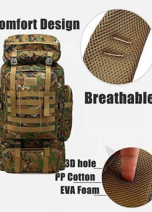 80L Tactical Hiking Backpack – Waterproof 600D Oxford