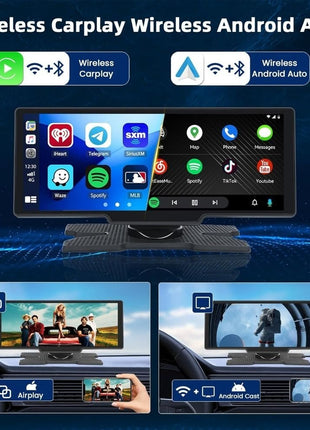 10.26" Car Smart Screen – CarPlay, Android Auto, Dash Cam, Bluetooth, FM, AUX