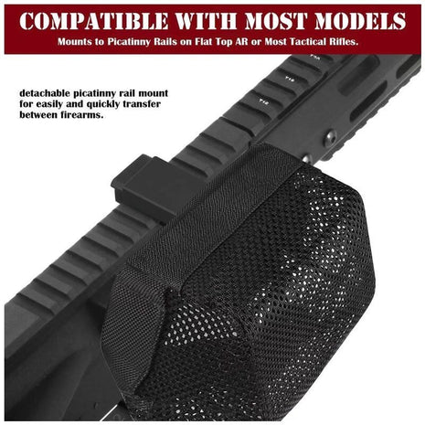 Brass Catcher Net for AR Rifles – Heat-Resistant Nylon Mesh – 100-Round Capacity – Zipper Bottom – Picatinny Mount