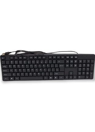 Wired Keyboard and Mouse Set – Full-Size Layout + USB-A Plug – Durable Black Plastic