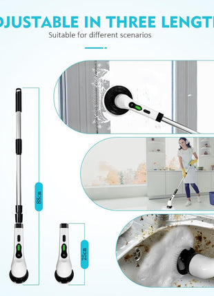 Cordless Electric Cleaning Brush 1800mAh – 8 Heads Spin Scrubber – Waterproof Rechargeable