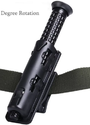 Expandable Nylon Plastic Holster – Fits 16–26″ Baton / 27–31 mm Torch – 360° Swivel – Quick‑Clip Belt Mount (53 × 60 × 150 mm)