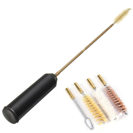 Handgun Cleaning Kit 38/357/9mm – Brass Rods, Bronze Brushes & Nylon Jags – Compact 9.5 × 2.5 cm Set