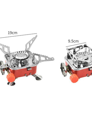 Camping Gas Stove  – Mini Cassette Butane Burner with Foldable Brackets – Silver Outdoor Cooker