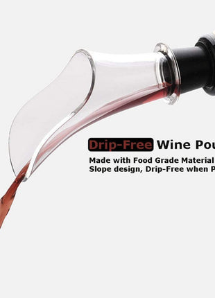 Electric Wine Opener Set – Rechargeable Corkscrew + Vacuum Stopper + Wine Pourer + Foil Cutter – Black
