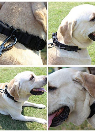 Tactical Dog Collar Large 45–66 cm Nylon – Padded Quick-Release Buckle & Handle – Black