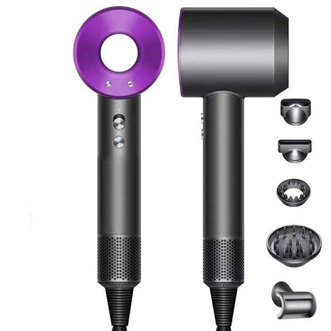 Hair Dryer 2000 W ABS Supersonic‑Style Purple with Attachments
