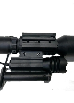 Rifle Scope 3-10x42 Zoom Sight with Dual Laser & Flashlight – Metal Tactical Optic