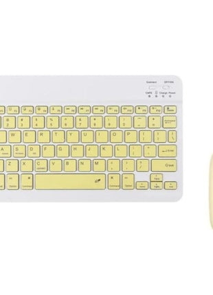 Rechargeable Ultra-Thin Wireless Keyboard and Mouse Set,  USB-C Charging Keyboard for Laptop Tablet Phoneyellow keyboard