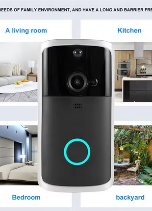 Wi‑Fi Video Doorbell 166° Wide‑Angle Lens Night Vision Smart Intercom
